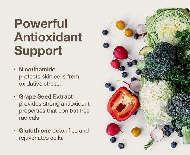 Nutritrust VitalGlow – Glutathione, Grape Seed Extract & Nicotinamide Supplement | Skin Brightening, Detox & Cellular Health
